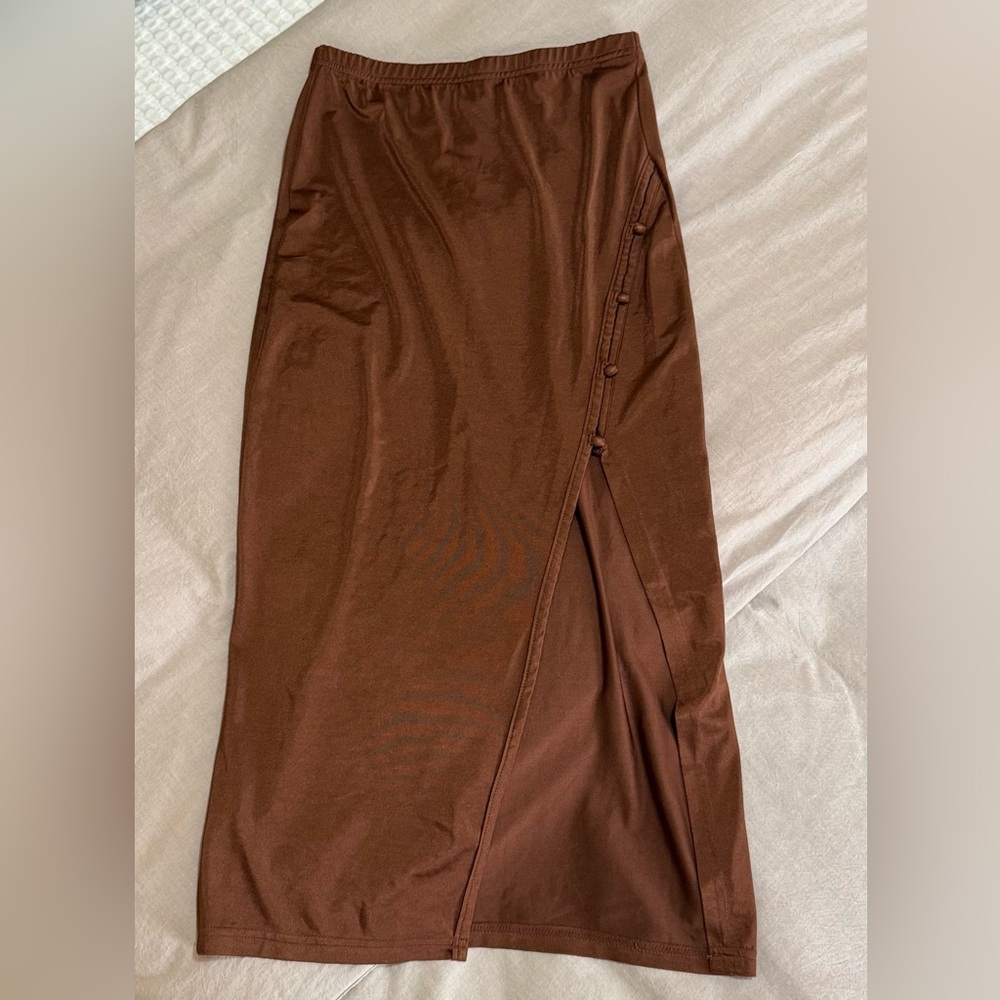 S Cider Chocolate Brown Midi Skirt
